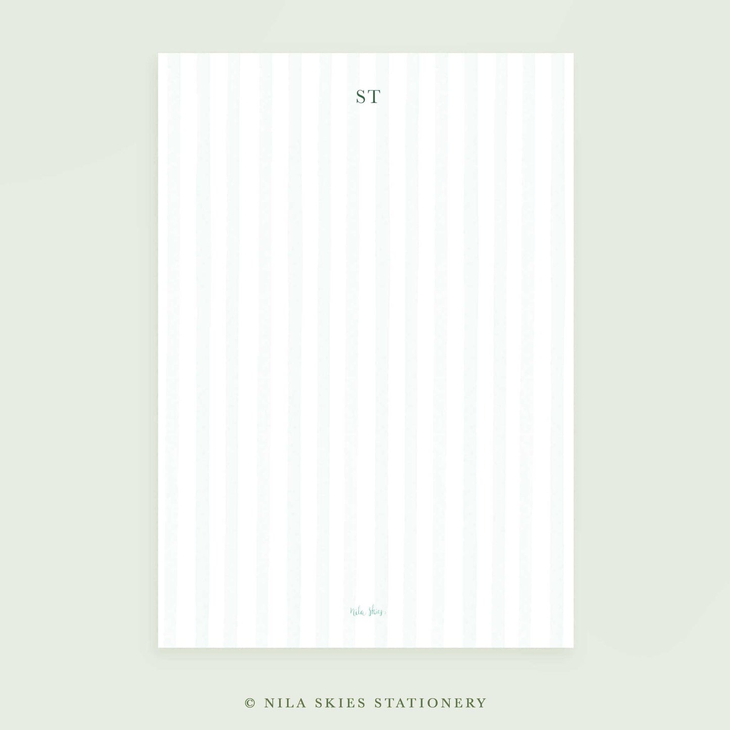 Personalizable Classic Green Stripes Notepads