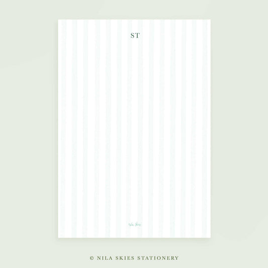Personalizable Classic Green Stripes Notepads
