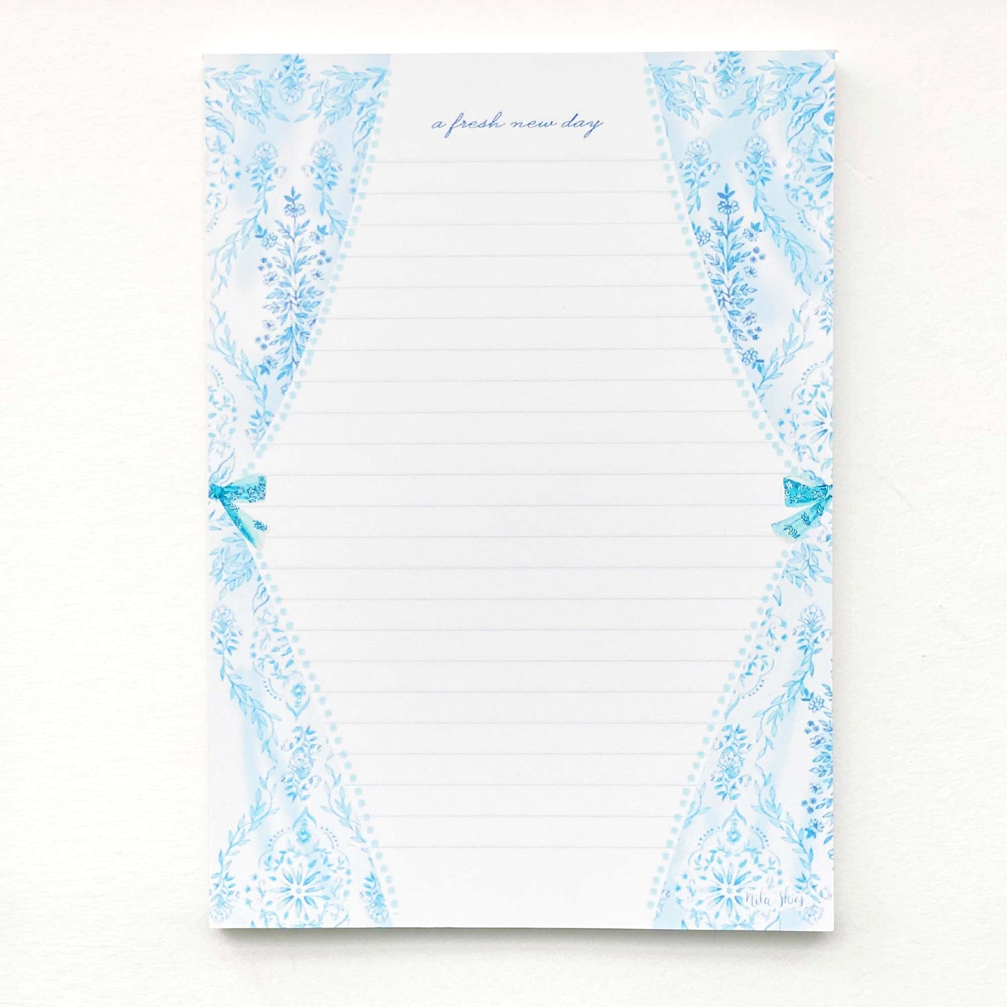 Delicate Blue Lace Lined Notepad