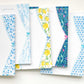 Blue and White Floral Lined Notepad